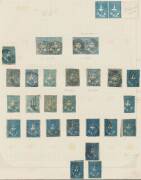 HALF-LENGTHS - Balance of the Half-Lengths on album pages & Hagners comprising 1d x69, 2d x11 & 3d x97, a few multiples including 1d strips of 3 & 4, again condition is very mixed but many are fine &/or attractive; also 3d forgeries sheet of 50. High cata - 7