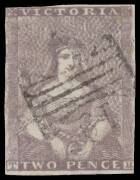 HALF-LENGTHS - THOMAS HAM PRINTINGS: Original State of the Dies (Fine Border & Fine Background) 2d as SG 2 but in a deep rich red-lilac shade, margins just touching to large, light Butterfly '19' cancel (rated RR) of The Leigh, Cat &pound;1000+. An extraordinar