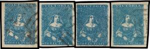 HALF-LENGTHS - CAMPBELL & FERGUSSON PRINTINGS: 3d shades between SG 29 & 31d singles x33 & a pair, all with full margins & generally very fine, Cat £1750 approximately. (33)