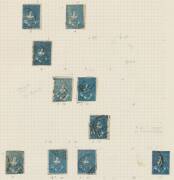 HALF-LENGTHS - CAMPBELL & FERGUSSON PRINTINGS: Stone D 3d annotated study of the SG 31 to 31d group, many pairs including interpanneau [13-7] & a block of 4, also Abnormal pair [24-23], strip of 3 [11-12-9] & strip of 4 [23-24-21-22], a good range of Colo - 3
