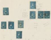 HALF-LENGTHS - CAMPBELL & FERGUSSON PRINTINGS: Stone D 3d annotated study of the SG 31 to 31d group, many pairs including interpanneau [13-7] & a block of 4, also Abnormal pair [24-23], strip of 3 [11-12-9] & strip of 4 [23-24-21-22], a good range of Colo - 4