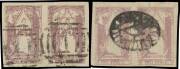 QUEEN-ON-THRONES - LITHOGRAPHED BY CAMPBELL & FERGUSSON: Creased Transfers group comprising Stone A (i) [Pos 30] & [Pos 38]; and Stone C (ii) [Pos 9], [Pos 17-18] two pairs in different shades, [Pos 18], [Pos 40] & [Pos 48], all with full margins, some mi