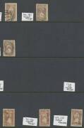 QUEEN-ON-THRONES - LITHOGRAPHED BY CAMPBELL & FERGUSSON: Creased Transfers group comprising Stone A (i) [Pos 30] & [Pos 38]; and Stone C (ii) [Pos 9], [Pos 17-18] two pairs in different shades, [Pos 18], [Pos 40] & [Pos 48], all with full margins, some mi - 2