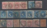 BEADED OVALS - Selection on leaves etc with a good range of 3d blue shades including strip of 3 & a very fine example on Laid Paper, 3d maroon x12 (one apparently unused), 4d array including strips of 4 x2 & an imperforate single, etc, also some 1d "Nette - 3