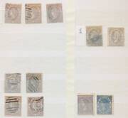 LAUREATES - Stockbook of values to 4d with printings/shades & watermarks identified, 3d mauve x9 (Wmk V/Crown x4, '8' x3 & '1' x2) and 3d yellow/orange x28 (3 apparently unused), noted a few mint including 2d 6d & &frac12;d on 1d x2, condition variable but gener - 2