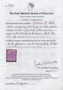 WILLIAM BELL DESIGNS - 1878 Emergency Printings on Coloured Papers 2d violet/lilac SG 198, well centred and very attractive, a few minor tonespots on the reverse, light part-duplex '40' cancel of Echuca, Cat &pound;1000. RPSofV Certificate (2017). This is anoth - 2