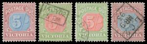 POSTAGE DUES - Extensive but largely untidy collection with Blue & Claret set mint & used (the 5/- with boxed LC datestamp & rare thus) plus many others including 6d mint block of 4, Red & Green array mostly used to 5/- & a few CTO to 5/-, plus some unusu