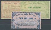 RAILWAY STAMPS - 1879 Large Format with Security Underprint Wmk V/Crown 1d to 2/-, the 1d 2d 9d & 1/- have large-part o.g., the others have no gum. The values to 1/- are Ex Ray Kelly: acquired on 1.12.2007 for $483. [Just to prove that you can handle item - 3