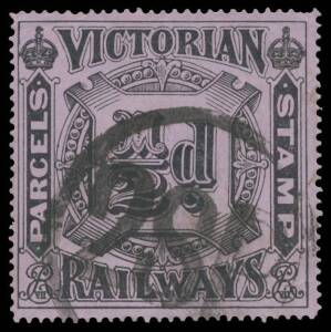 RAILWAY STAMPS - 1902 'PARCELS STAMP' Black on Coloured Papers selection comprising &frac12;d (very scarce), 1d x5, 3d x6&frac12;, 6d x7, 8d x3, 9d x3, 10d x2, 1/- x4 & 2/- with various shades, perfs & cancels, condition variable. (32)