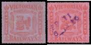 RAILWAY STAMPS - 1903 'PARCELS STAMP' Colour on Coloured Papers selection comprising &frac12;d (rare), 1d x3, 2d x6, 3d x4, 5d x6, 6d x2, 8d, 9d, 10d x2, 1/- x2 & 2/- with various shades, perfs & cancels, condition variable. (29)