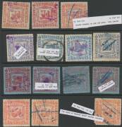 RAILWAY STAMPS - 1903 'PARCELS STAMP' Colour on Coloured Papers selection comprising &frac12;d (rare), 1d x3, 2d x6, 3d x4, 5d x6, 6d x2, 8d, 9d, 10d x2, 1/- x2 & 2/- with various shades, perfs & cancels, condition variable. (29) - 3