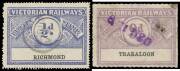 RAILWAY STAMPS - 1917-41 "Wings" mostly rouletted selection to 5/- x3 (one defective, the others with Underprint), with scarcer values including ½d blue/white, 8d bistre/white x2, 9d mauve/white x2, 10d pink/white, '10d' in Red on 10d green, & 1/- red/yel