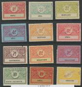 RAILWAY STAMPS - 1917-41 "Wings" mostly rouletted selection to 5/- x3 (one defective, the others with Underprint), with scarcer values including ½d blue/white, 8d bistre/white x2, 9d mauve/white x2, 10d pink/white, '10d' in Red on 10d green, & 1/- red/yel - 11