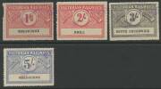 RAILWAY STAMPS - 1917-41 "Wings" mostly rouletted selection to 5/- x3 (one defective, the others with Underprint), with scarcer values including ½d blue/white, 8d bistre/white x2, 9d mauve/white x2, 10d pink/white, '10d' in Red on 10d green, & 1/- red/yel - 12
