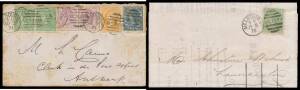 POSTAL HISTORY - 1860s-1870s array of covers with Laureate frankings with values to 1/-, better usages including 1d printed matter rates x2, 1d + De La Rue 2d to NSW, 2d strip of 3 to NSW redirected with NSW 2d added, 2d strip of 3 on Bailliere's Victoria