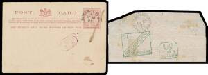 POSTAL HISTORY - DEAD LETTER OFFICE: Returned Letter Envelopes Codes 'A' 'B' 'W' (with light 'DLB___/REGISTERED' h/s) & 'X', 1865 'Returned Free Letter' with 'Free' Barred-Out, three covers each with semi-circle 'RECEIVED OPEN/DLB/ VICTORIA' h/s in rosine