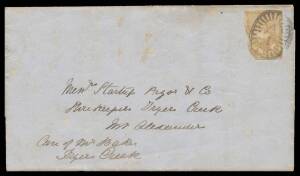 POSTAL HISTORY - GOLDFIELDS EXPRESS COVERS: a similar part-entire similarly addressed, defective 2d Half-Length & fine Melbourne b/s of JA*6/1853, light 'FORREST CK/JA*3/1853/VICTORIA' alongside indicates that this is the "reply-half" of a letter that ori