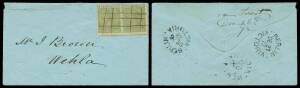 POSTAL HISTORY - PROVISIONAL POSTMARKS - MANUSCRIPT CANCELLATIONS USED AT NEWLY OPENED OFFICES: 1) Cross-hatching on Laureates 1d pair & large-part postmaster's manuscript endorsement "(A)voca Forest/Dec 26th/72" on the flap, very fine 'BERLIN' transit & 