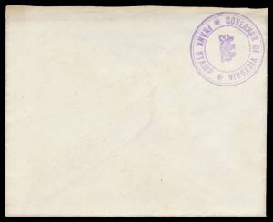 OFFICIAL MAIL - FRANK STAMPS - GOVERNOR OF VICTORIA: Undated envelope with very fine impression of Die 6 (triple-circle) in violet (S&W #500), flap removed & minor blemishes, unused. Die 6 is the commonest of all the Governor franks but unused items are r