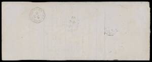 TPOs: BALLARAT-ARARAT-STAWELL 1876-1895 - DOWN TRAIN 10: Type 1 (Small Octagon) largely very fine b/s of SE9/84 ('MG10' now badly worn) on Justice of the Peace lettersheet Melbourne to Sandford carried to Ballarat and the next day to Ararat & processed on