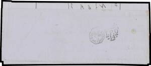 TPOs: MELBOURNE-SANDHURST/BENDIGO 1865-1927 - DOWN TRAIN 14: Type 1 (Duplex) very fine large-part b/s of OC30/84 on Justice of the Peace lettersheet from Melbourne to "Bridgewater", "turned" with faint BN '622' & 'BRIDGEWATER-ON-LODDON' cds, superb 'UP TR