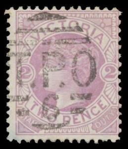TPOs: MELBOURNE-WODONGA 1873-1932 - UP TRAIN 6: Type 3 (Duplex) very fine strike of the 'TPO/ 6 ' portion only on Naish Redrawn 2d violet. Rated RRRRR: the only recorded example. Illustrated at page 71. [It cannot be stated with certainty that this is an 