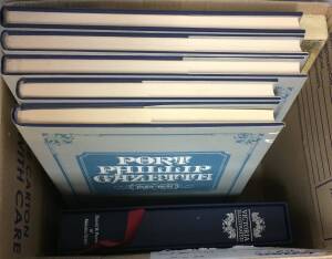 VICTORIAN NON-PHILATELIC LITERATURE - Large carton with facsimile editions of "The Port Phillip Gazette 1838-41" complete in five broadsheet volumes, and "Australian Sketcher: 1880" large volume in slipcase, also "Victoria Illustrated 1834-1984" in slipca