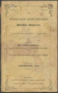 VICTORIAN NON-PHILATELIC LITERATURE - GOLD: "What I Heard, Saw & Did at the Australian Gold Fields" by C Rudston Reid - Crown Land Commissioner at Mount Alexander - (1853), with separate large fold-out map, Rare but the book needs rebinding & the map is f