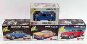 BURAGO: 1:24 Group of Model Cars Including BMW 3.0.CSI (110); And, Alfetta G.T (136); And, Mercedes 450 SEL (122). All mint in original cardboard packaging (4 items)