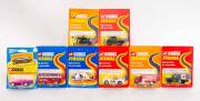 CORGI: Group of Vintage 'Corgi Juniors' Blister Pack Models Including a Pair of Batcopters (78); And, Porsche 911 (80); And, Coca Cola Delivery Truck (87). All unopened and mint in packaging. (82 items)