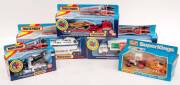MATCHBOX: Group of Large 'Superking' Models Including DAF Aircraft Transporter (K 128); And, 7 Up Container Truck (K 17); And, Tractor and Rotary Rake (K 87). Some mint, all in original cardboard packaging. (14 items)