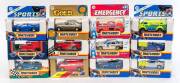 MATCHBOX: Group of Model Cars Including 'Emergency' Snorkel Fire Engine (13); And, BMW 850 (2); And, Jaguar XJ6 (1). All mint in original cardboard packaging (56 items)