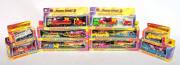 MATCHBOX: Group of Vintage 'Super Kings' and 'Speed Kings Models Including King Sized Drag Pack Mercury Commuter - Dragster & Trailer (K28); And, Cargo Hauler And Pallet Loader (K20); And, Lamborghini Miura - Boat & Trailer (K29). Most mint with all in or