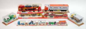 MAJORETTE: Group of Model Cars and Trucks including 'Series 3000' Car Transporter (3090); And, 'Series 3000' Petrol Tanker (3040); And, Mustang C (227). (54 items)