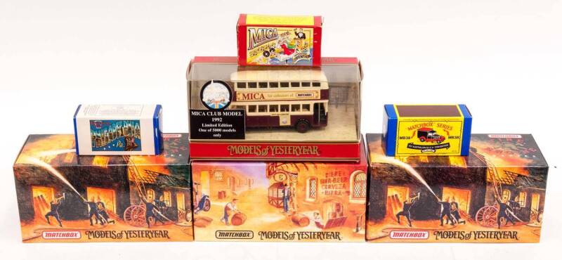 MATCHBOX: Group of Model Cars Including 1934 International Harvester C-Series (YTC06); And, 1957 Citroen 2CV (DYM36840); And, 1926 Ford Model TT Second Annual Collectors Edition (YYM38030). All mint in original cardboard packaging. (31 items) 