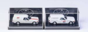 TRAX: 1:43 1976 Ford XD Falcon Pannel Van (TR70B) Amoco Petroleum; And 1982 Ford XE Falcon Panel Van (TR72) Repco Auto Parts. All mint in original plastic cases with original cardboard boxes and labels. (2 items)