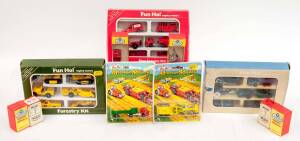 UNDERWOOD: Group of Model Cars and Trucks Including 'Mighty Movers' Airport Construction Kit; And, 'Mighty Movers' Grader (60); And, 'Midhet Scale Models' Fire Engine (21). Most mint, Most in original cardboard packaging. (107 items)