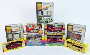 Group of Model Cars Scaled between 1:20-1:24 Including BURAGO: Van UFO Interceptor (0185); And, BURAGO: Cheetah Forest (0186); And, BURAGO: Naranjito Ritmo Mundial Espana 82 (0200). All Burago Mint in original cardboard packaging with (18 items)