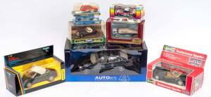 Group of Miscellaneous Model Cars Including AUTOART: 1:18 Lexus GS400; And, TOMICA: 1:43 London Transport (F19); And, GILBOW: 1:76 Leyland 2 axel Flat Bed Holt Lane Transport (21601); And, CORGI: Foden S21 Articulated Tank Trailer with Hippo & Crocodile (