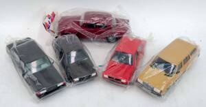 Group of Miscellaneous 1:24 Scals Plastic Model Cars Including Volvo 760 GLE; And, SAAB Lancia 600. All mint in original plastic bags. (5 items)