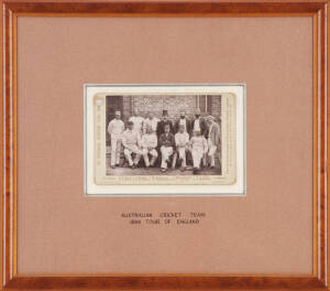 1888 AUSTRALIAN TEAM: Original cabinet card photograph (16x11cm), with title "The Australian Cricketing Team, 1888" and players' names printed on mount, produced by The London Stereoscopic & Photographic Company, window mounted, framed & glazed, overall 3