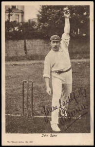 JOHN GUNN, nice signature on postcard. [John Gunn played 6 Tests 1901-05. England Test Player No.132].