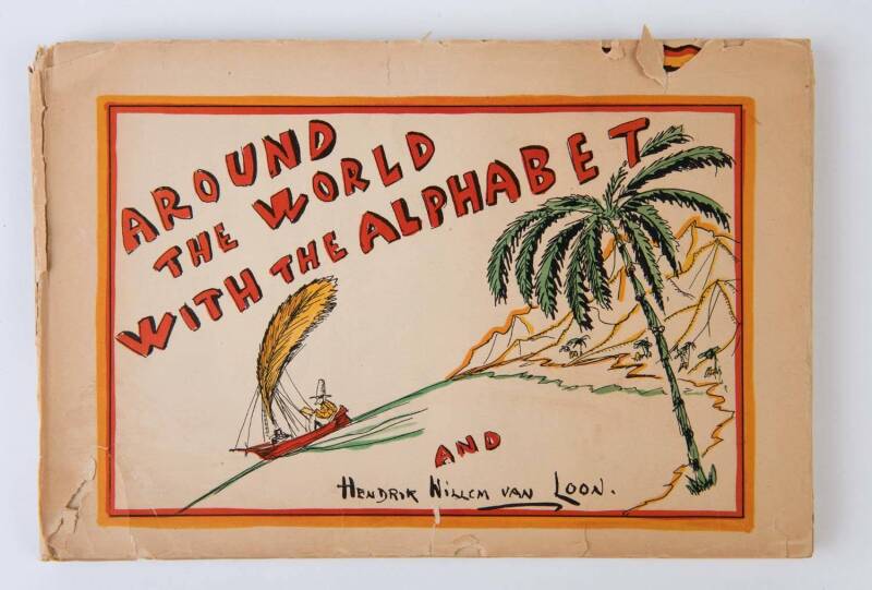 Hendrik Willem Van Loon "Around the World with the Alphabet" [Simon and Schuster, New York 1935] WARMLY INSCRIBED TO JASCHA HEIFETZ BY HENDRIK VAN LOON on the front free endpaper. Dustjacket, with some loss at the spine. Heifetz was both an avid reader an