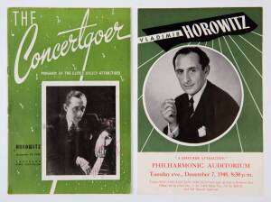 VLADIMIR HOROWITZ [1903-1989] autograph and dedication on 10th December 1948 program for his concert at the Pasadena Civic Auditorium; also, a flyer for a performance by him at the Philharmonic Auditorium 3 days earlier. (2 items).