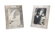 Matching pair of sterling silver photo frames; one containing a photograph of baby Joseph (Jay) in the arms of his father, Jascha; the other with a photograph of the baby. Both frames engraved "JOSEPH. Arrived Sept.29, 1948. Weight 6 lbs 10oz". (2 items).