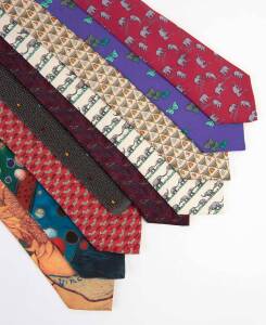 A collection of 28 couture ties and a cream silk scarf, worn by Jascha Heifetz. Includes important designers such as Hermes, Matsuda, Jean-Paul Gaultier, Issey Miyake, Dries van Noten, and others. Generally in very fine condition. (29 items).