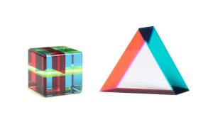 Two Vasa lucite acrylic sculptures, circa 1988 and 1990; engraved Vasa 1988 and 1990; 10.5cm and 7cm high&nbsp;