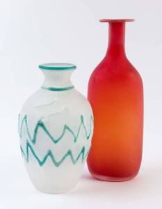 Two Murano frosted glass vases, circa 1990