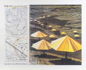 JEANNE-CLAUDE & CHRISTO The Umbrellas; poster (A joint Japan/USA project); 57 x 74 cm 