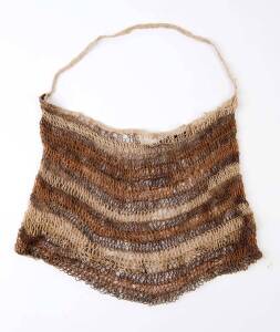 Five Woven Bags; woven string, rattan and pigments; the largest approx. 70 m long.Dani tribal village, early 1990s.